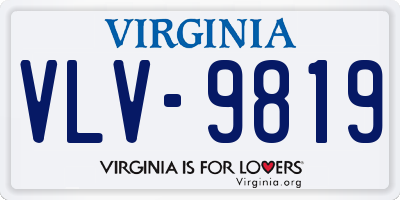 VA license plate VLV9819