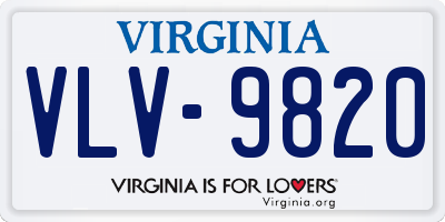 VA license plate VLV9820