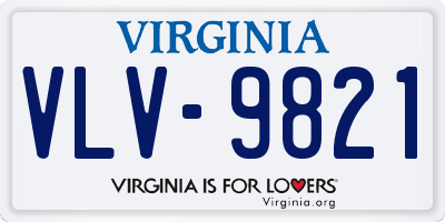 VA license plate VLV9821