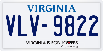 VA license plate VLV9822