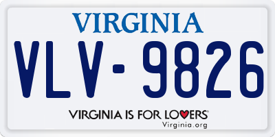 VA license plate VLV9826