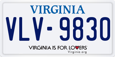 VA license plate VLV9830