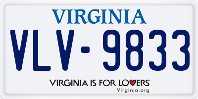 VA license plate VLV9833