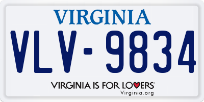 VA license plate VLV9834