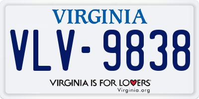 VA license plate VLV9838