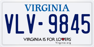 VA license plate VLV9845