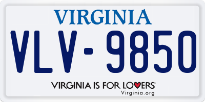 VA license plate VLV9850