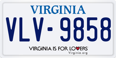 VA license plate VLV9858