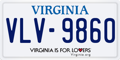 VA license plate VLV9860