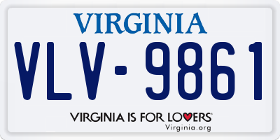 VA license plate VLV9861