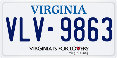 VA license plate VLV9863