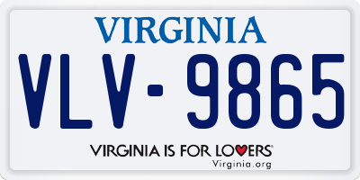 VA license plate VLV9865