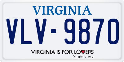 VA license plate VLV9870