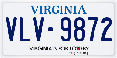 VA license plate VLV9872