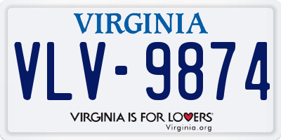 VA license plate VLV9874