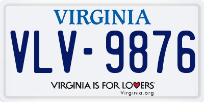 VA license plate VLV9876