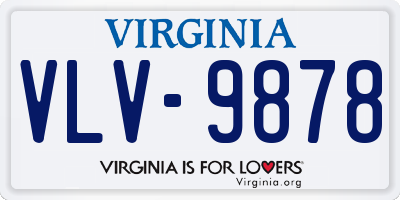 VA license plate VLV9878