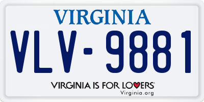 VA license plate VLV9881