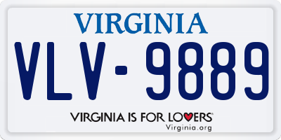 VA license plate VLV9889