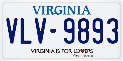 VA license plate VLV9893