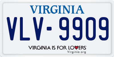 VA license plate VLV9909