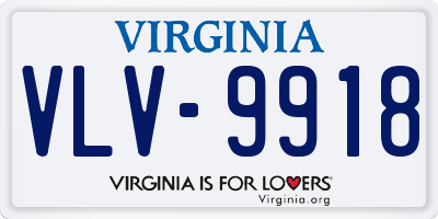 VA license plate VLV9918