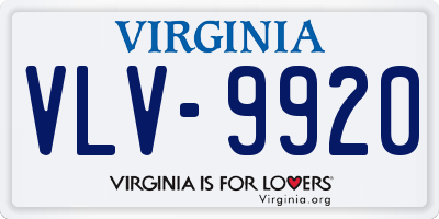 VA license plate VLV9920