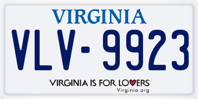 VA license plate VLV9923