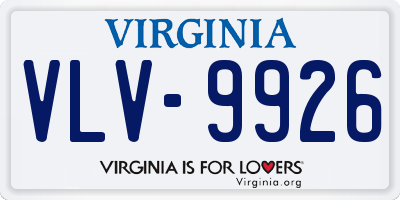 VA license plate VLV9926