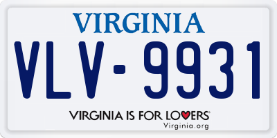 VA license plate VLV9931