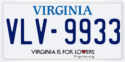 VA license plate VLV9933