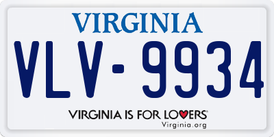 VA license plate VLV9934