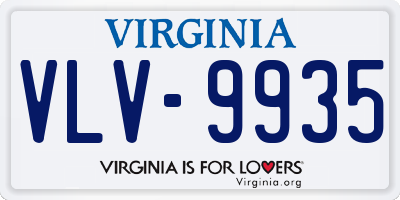 VA license plate VLV9935