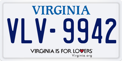 VA license plate VLV9942