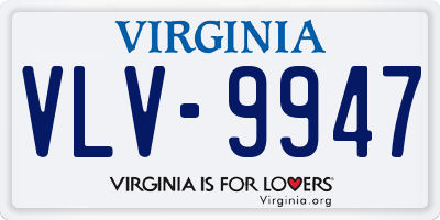 VA license plate VLV9947