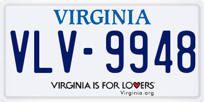 VA license plate VLV9948