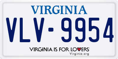 VA license plate VLV9954