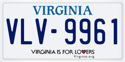 VA license plate VLV9961