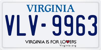 VA license plate VLV9963