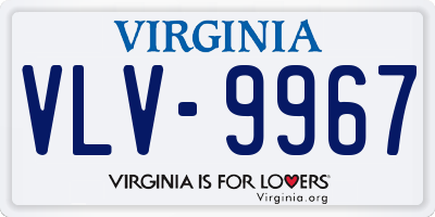 VA license plate VLV9967