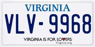 VA license plate VLV9968