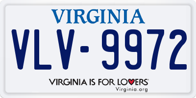 VA license plate VLV9972