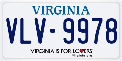 VA license plate VLV9978