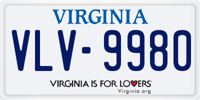 VA license plate VLV9980