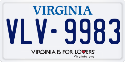 VA license plate VLV9983