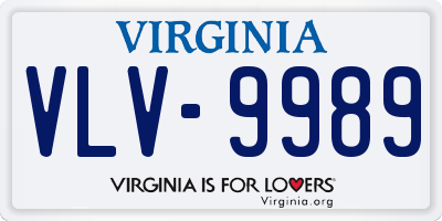 VA license plate VLV9989