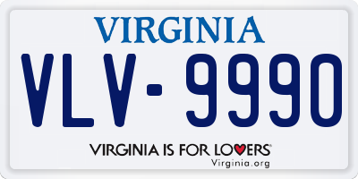 VA license plate VLV9990