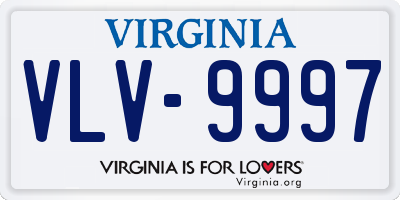 VA license plate VLV9997