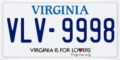 VA license plate VLV9998