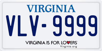 VA license plate VLV9999